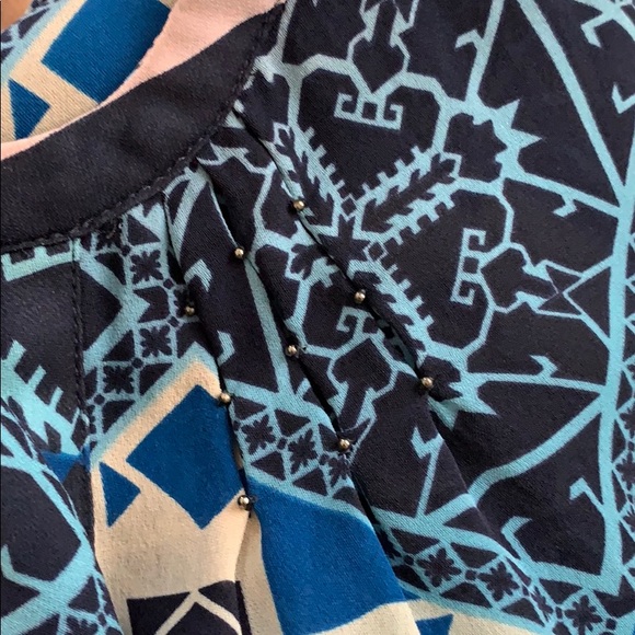 Anthropologie Sz 6 Blouse Top Silk Size 6 Blue Pink - Picture 8 of 8